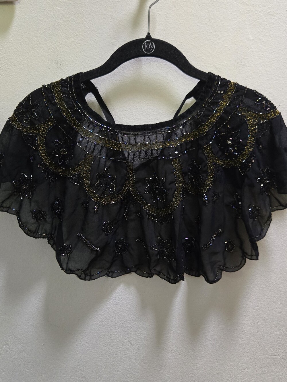 Sheer Sequin Capelet